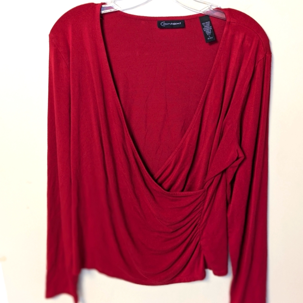 Context Red Blouse Women's Size Large